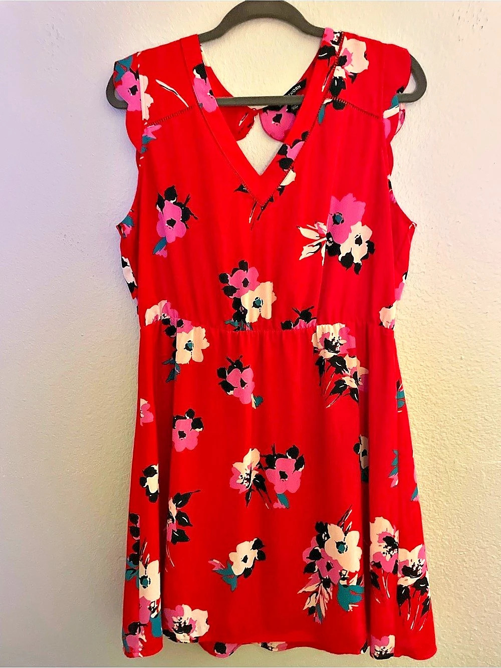 41 Hawthorn Floral Mini Dress in Red Size XL Petite Like New